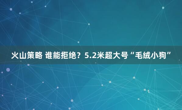 火山策略 谁能拒绝？5.2米超大号“毛绒小狗”